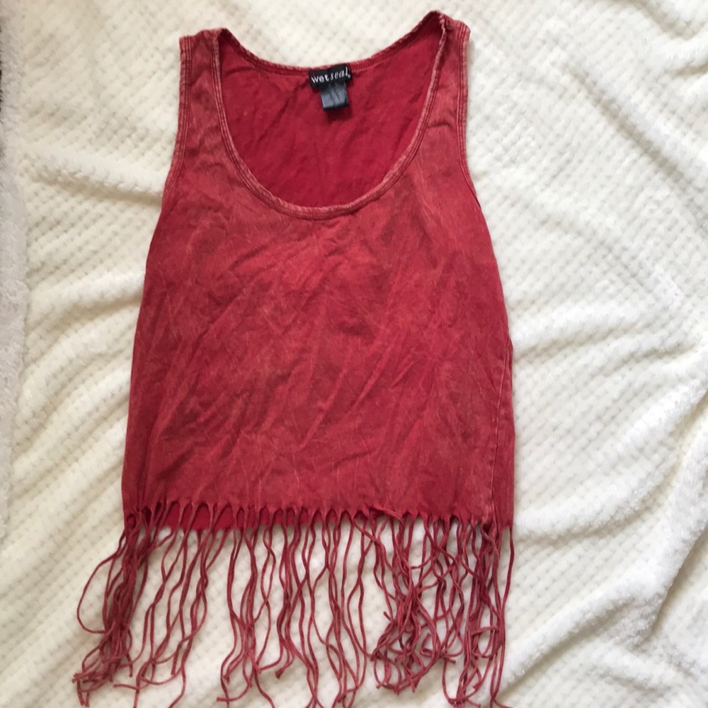 Fringe crop top tank
